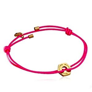 NEW Marc By Marc Jacobs Pink And Rose Gold Tone String Bracelet - Size 7